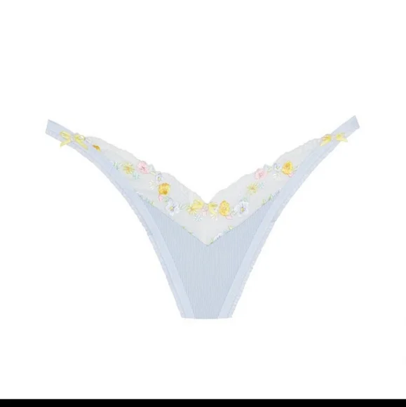 For Love & Lemons Paloma 3pc SET Bra, Thong & Garter